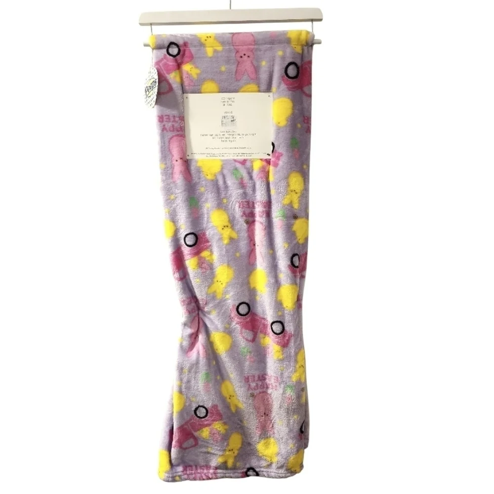 Peeps Lavender Happy Easter Oversized Plush Blanket Throw, NWT